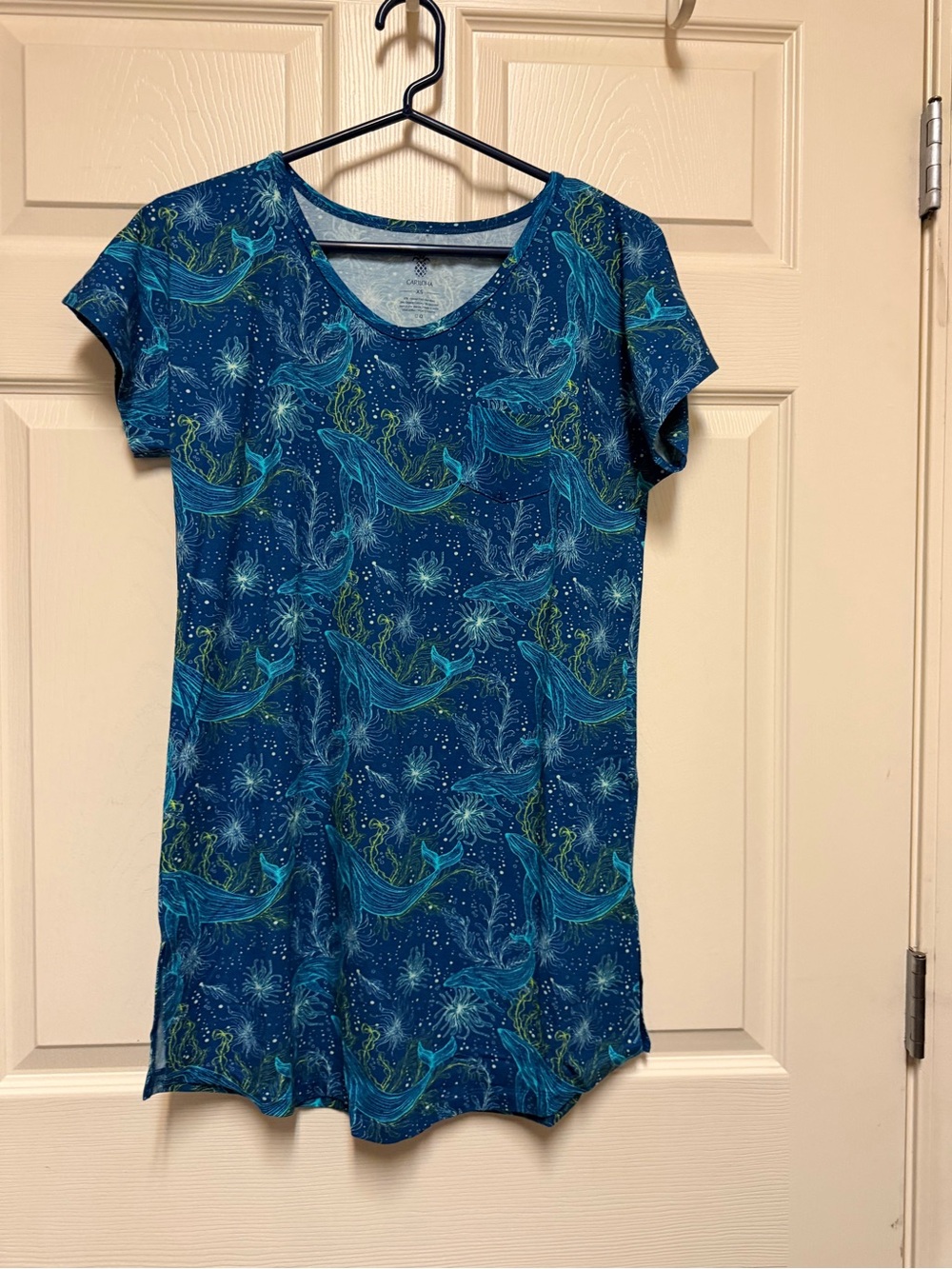 Women’s Blue Print long sleep/lounge shirt